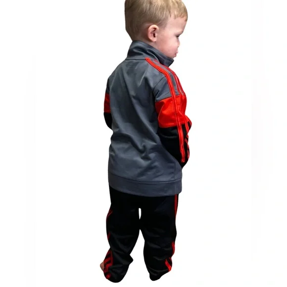 Adidas Youth Boys Jogger Set Red and Black size 2T - Picture 2 of 8
